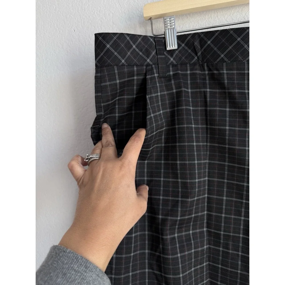 Fila Sport Golf Shorts Mens Sz 40 Black Plaid Performance Flat Front Stretch NEW